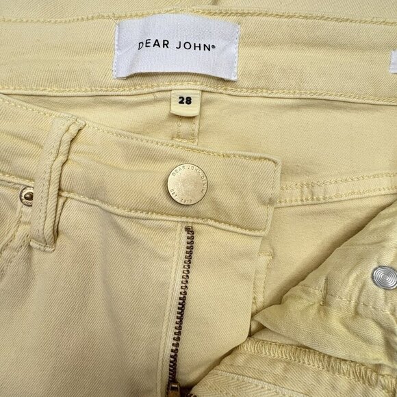 Dear John Blaire Straight Yellow Sunlight Jeans Raw Hem Women’s 28 SUMMER - Picture 5 of 7